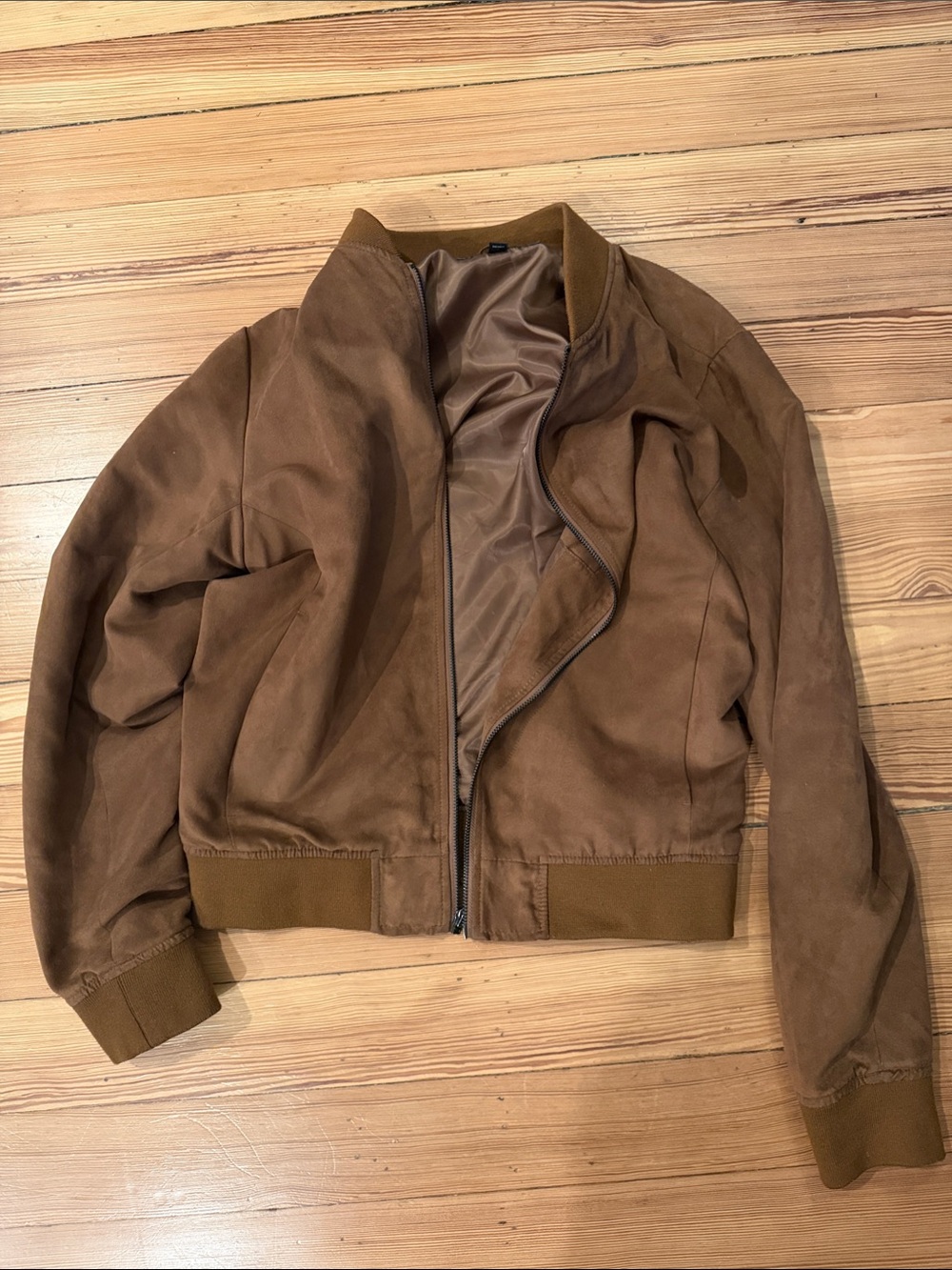 Banana Republic Factory Chestnut Brown Suede Bomber Jacket